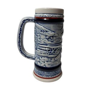 Vtg 82' Avon Flying Classics Mini Open Beer Stein Handcrafted Brazil Aviation